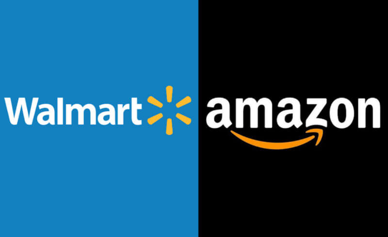 walmart and amazon logos