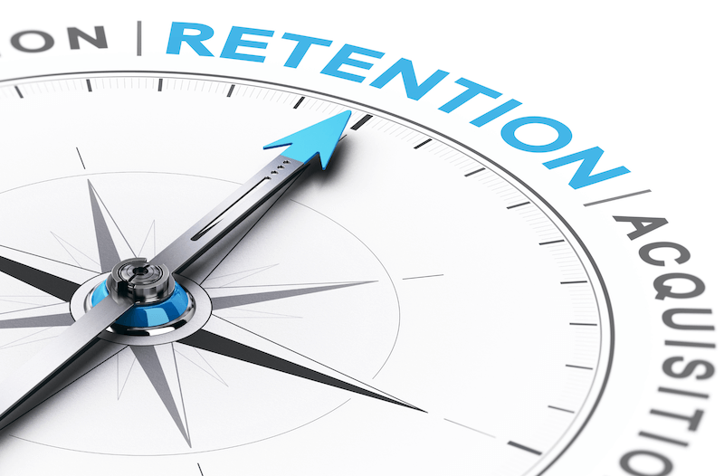 compass pointing to the word retention