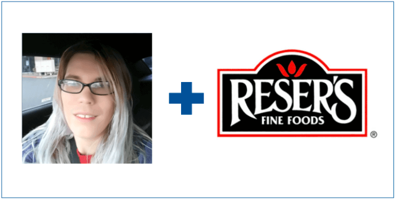 workstep worker spotlight for April F. at Reser's Fine Foods