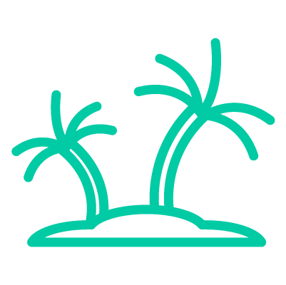 palm tree island icon 